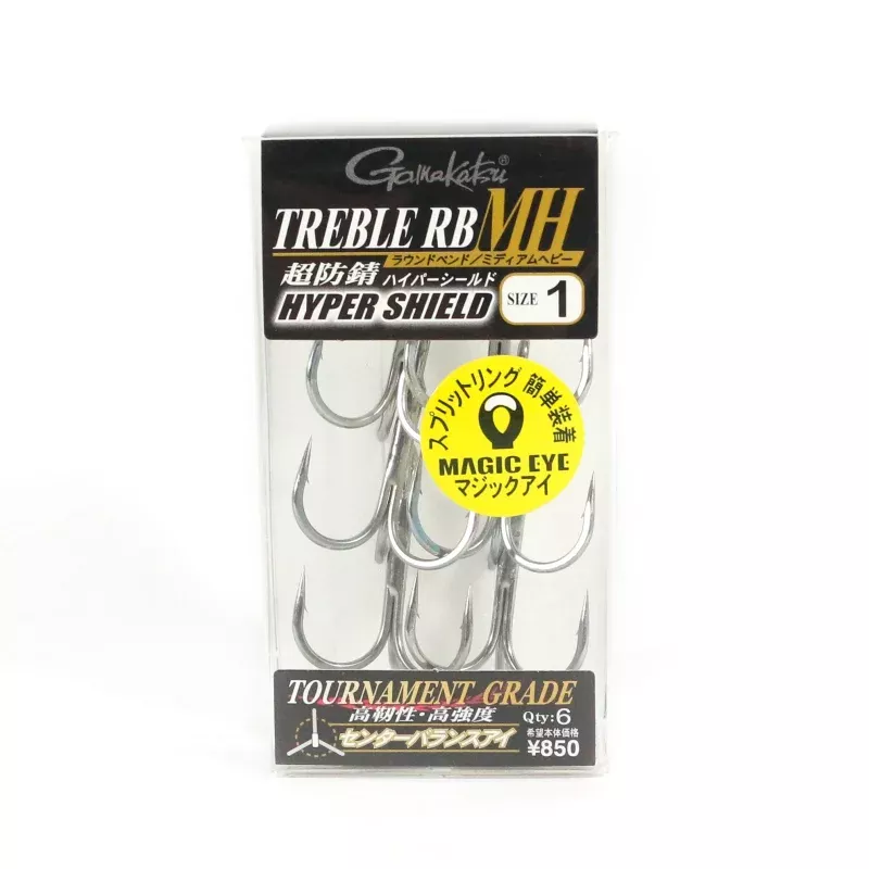 Gamakatsu 67366 Treble Hook RB MH Hyper Shield Size 1 ,6 Per pack (6167)