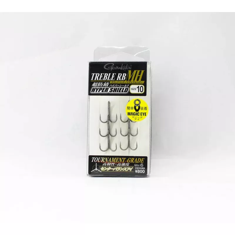 Gamakatsu 67366 Treble Hook RB MH Hyper Shield Size 10 ,6 Per pack (6174)