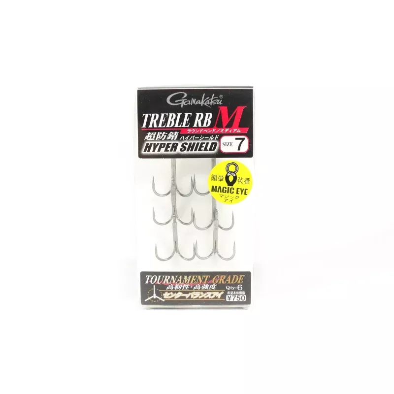 Gamakatsu 67460 Treble Hook RB M Hyper Shield Size 7 (7881)
