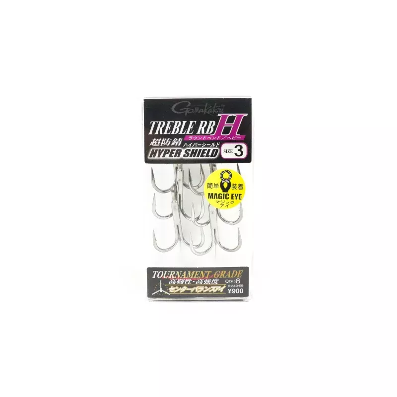 Gamakatsu 67554 Treble Hook RB H Hyper Shield Size 3 ,6 Per pack (9229)
