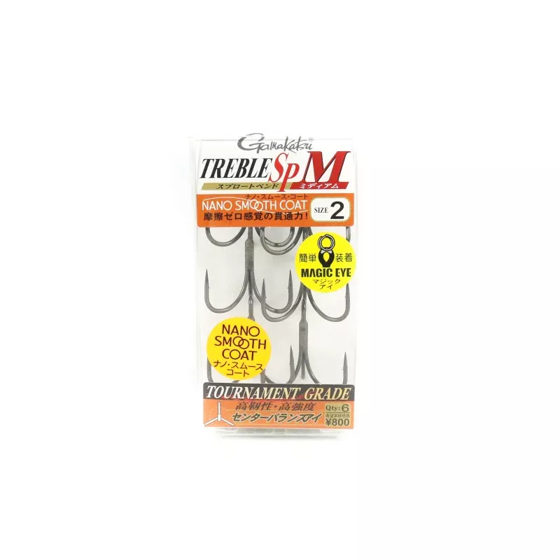 Gamakatsu 68450 Treble Hook SP M Nano Coat Size 2 (4783)