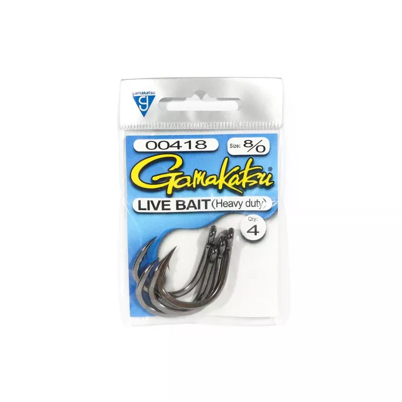 Gamakatsu Live Bait Heavy Duty Size 8/0 ,4 Per pack (5499)