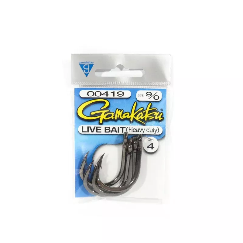 Gamakatsu Live Bait Heavy Duty Size 9/0 ,4 Per pack (5505)