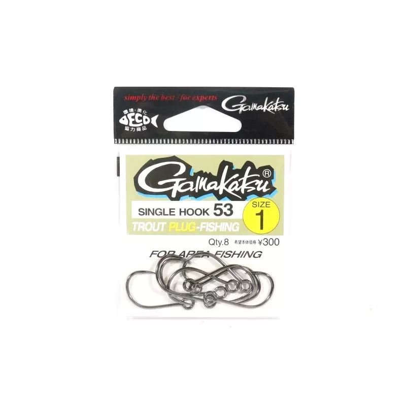 Gamakatsu Single Hook 53 Light Plugging Lure Hook 1 (5451)