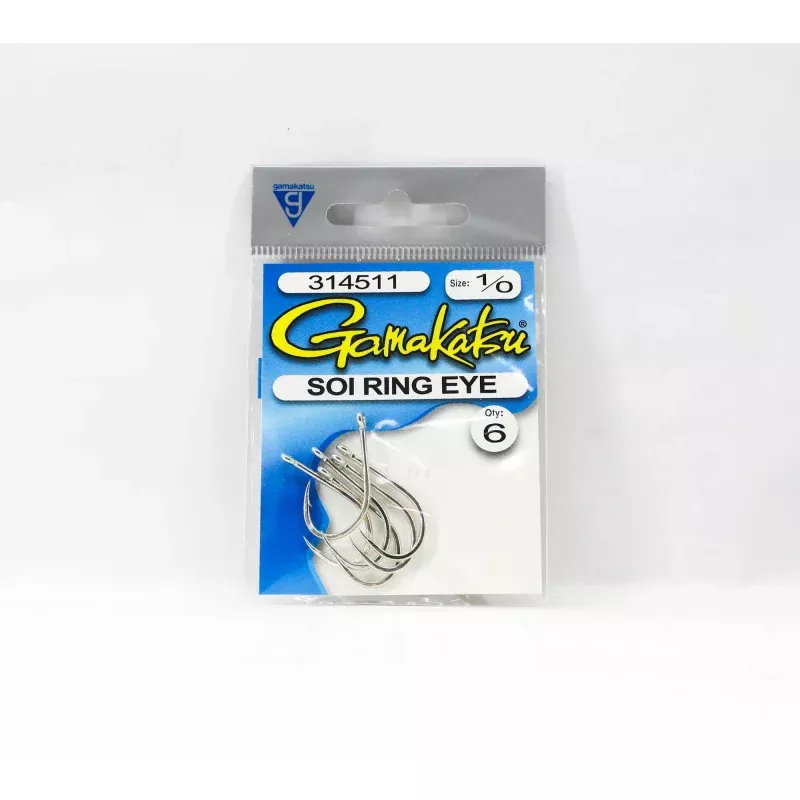 Gamakatsu Soi Ring Eye Size 1/0 , 6 Per pack (4005)