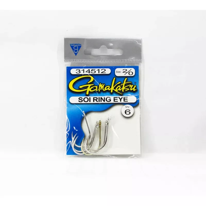 Gamakatsu Soi Ring Eye Size 2/0 , 6 Per pack (4012)