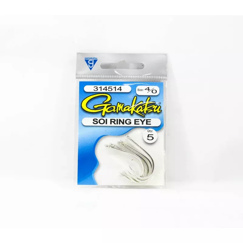 Gamakatsu Soi Ring Eye Size 4/0 , 5 Per Pack (4036)