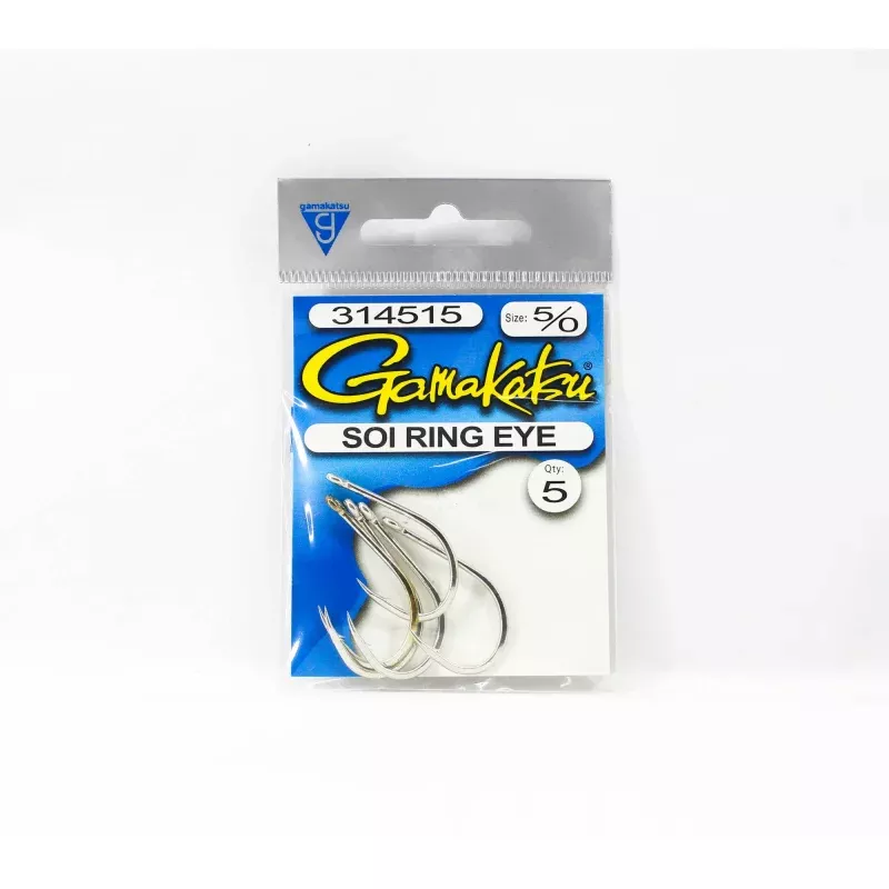 Gamakatsu Soi Ring Eye Size 5/0 , 5 Per Pack (4043)