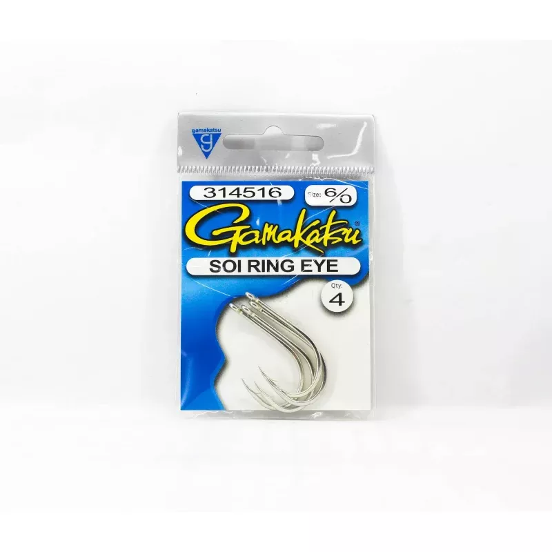 Gamakatsu Soi Ring Eye Size 6/0 , 4 Per Pack (4050)
