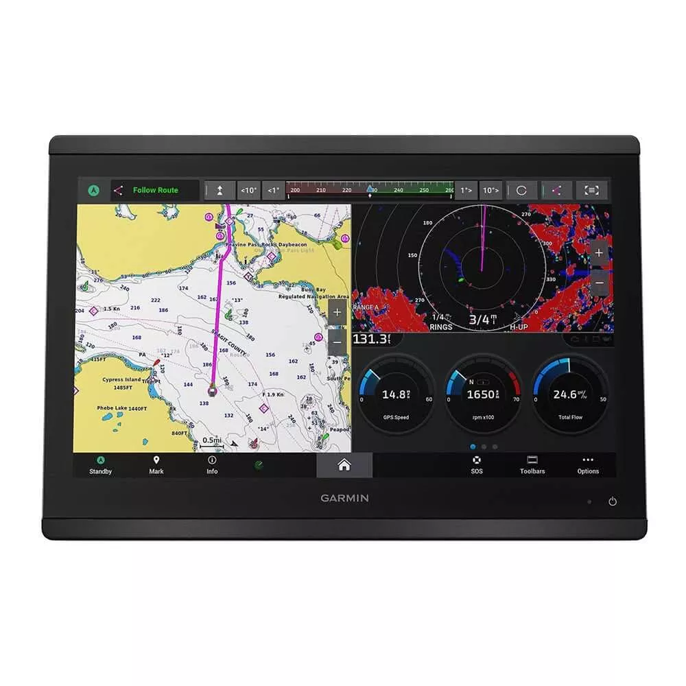 Garmin GPSMAP 8616 Chartplotter GN+ with 16-Inch Full HD Touchscreen, Preloaded Maps, and Network Connectivity – 010-02093-50