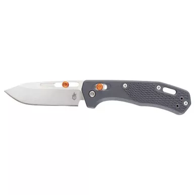 Gerber Assert Satin/Grey Folding Knife, Plain Edge, Drop Point