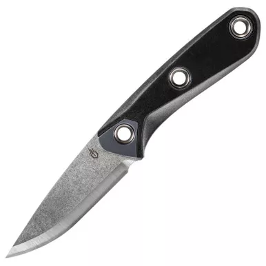 Gerber Principle Stonewash/Black Fixed Blade Knife, Plain Edge, Drop Point