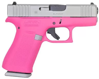 Glock 43X Pink / Stainless 9MM 3.41″ Barrel 10-Rnd