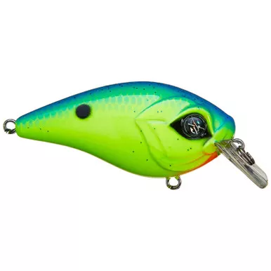 Googan Squad Mini Banger Squarebill Crankbait 1/4oz Chartreuse Blue 1/4oz