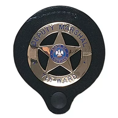 Gould & Goodrich B575 Leather Clip-On Round Badge Holder