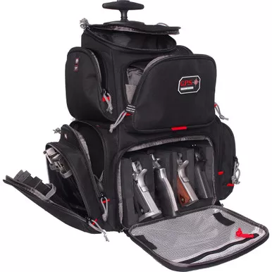 GPS GPS-1711ROBP Rolling Handgunner Backpack with Cradle 4 Handgun, Black