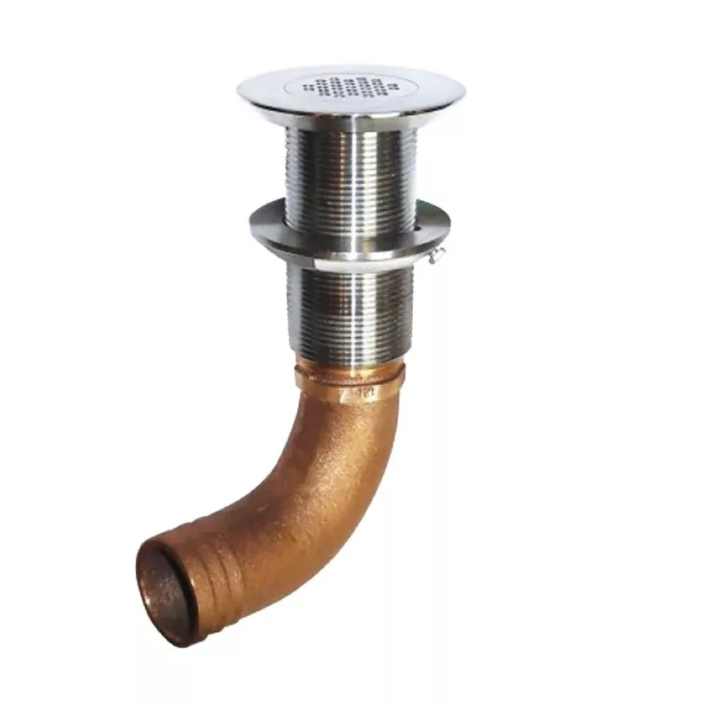 GROCO 1-1/4″ Hose Barb Stainless 45 Degree Deck Drain – SCUS-1245