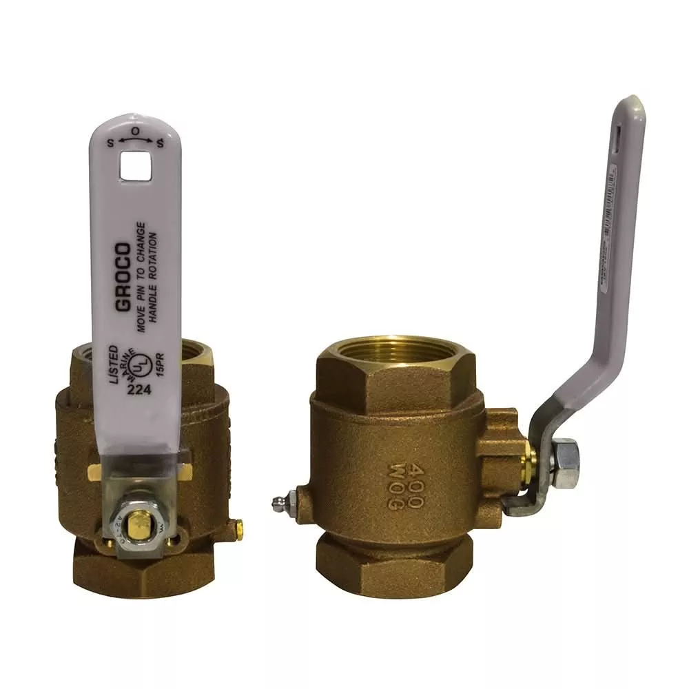 GROCO 1-1/4″ NPT Bronze In-Line Ball Valve – IBV-1250