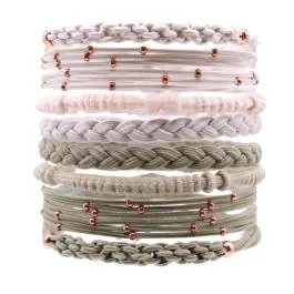 Gypsea Bands Dana Point Hair Tie Bracelets - Tan/Green