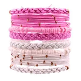 Gypsea Bands Venice Hair Tie Bracelets – Tan/Pink