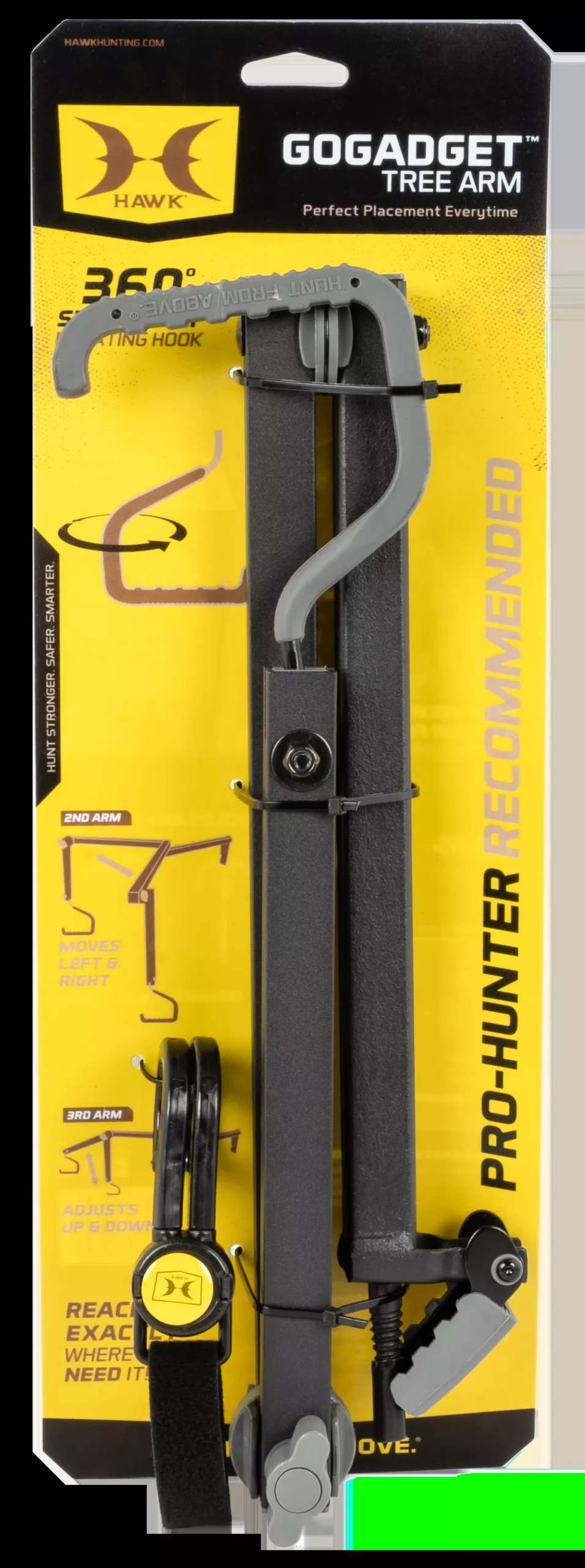 Hawk Gogadget Tree Arm Black Aluminum 14.50"-36"