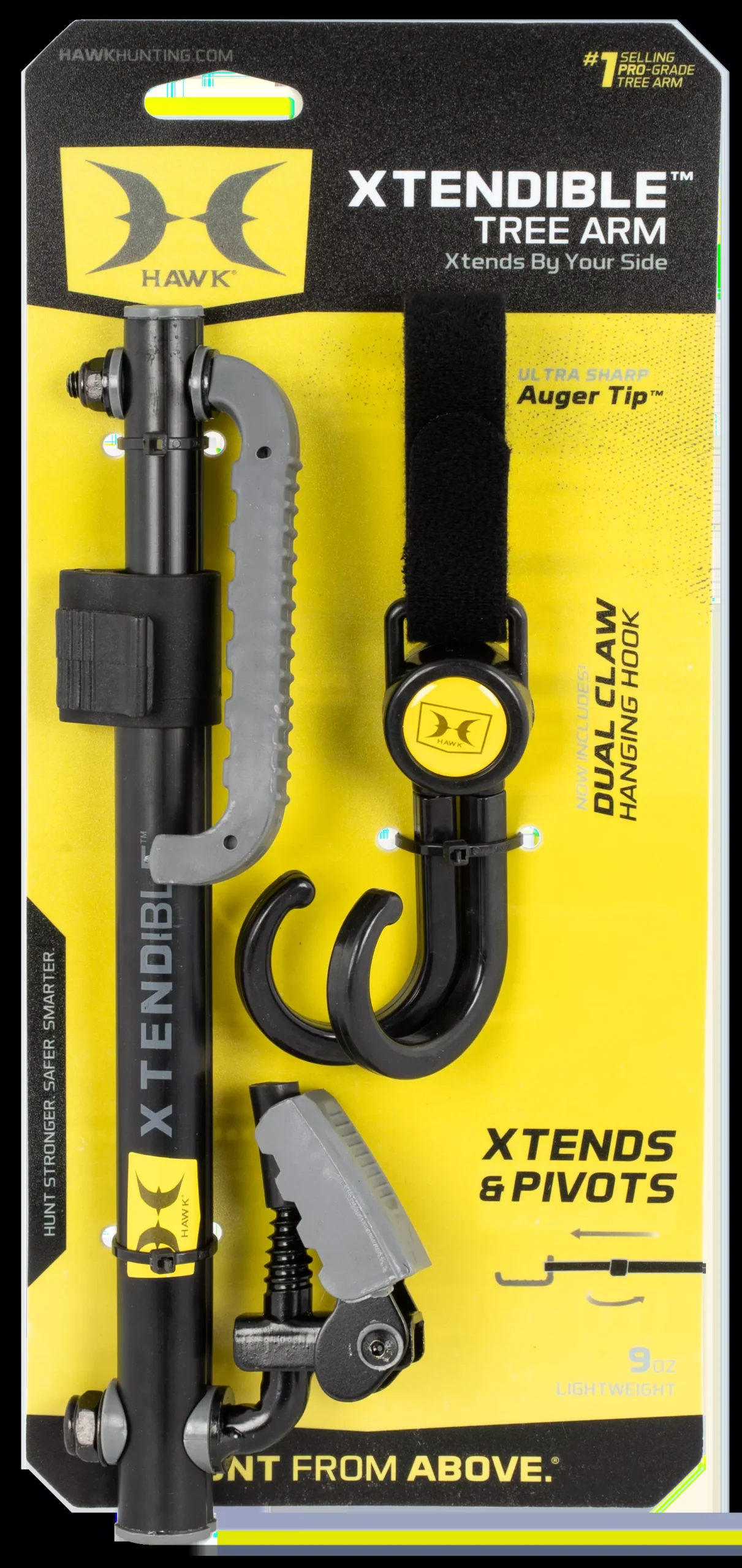 Hawk Xtendible Tree Arm Black Aluminum 8.5"-16.5"