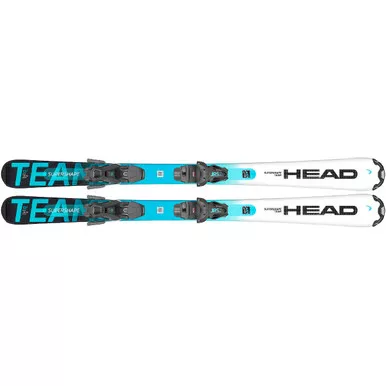 HEAD Junior Supershape Team Easy JRS White/Blue Skis with Bindings (314203)