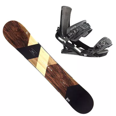 HEAD Transit 159W All-Mountain Snowboard with FX One LYT Brown M Snowboard Bindings (333531159W+3412312)