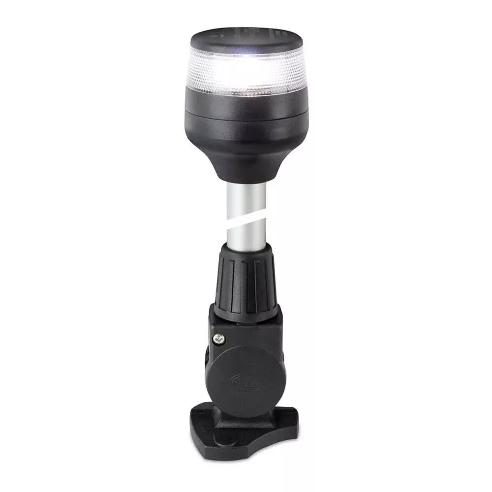 Hella Marine 980960281 2nm All Round White Fold-Down Pole Navigation Lamp with Black Base – 980960281