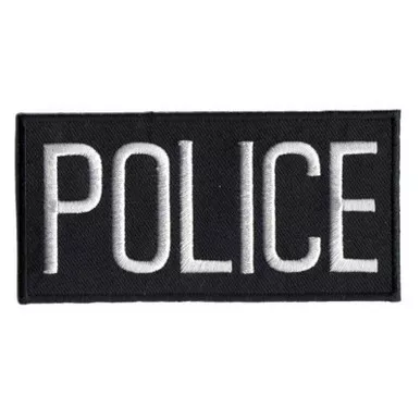 Hero's Pride 5217 Police Chest Patch - White/Black - 4" x 2"