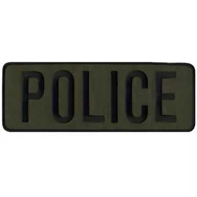 Hero's Pride 5246 Police Back Patch - Black/OD Green - 11" x 4"