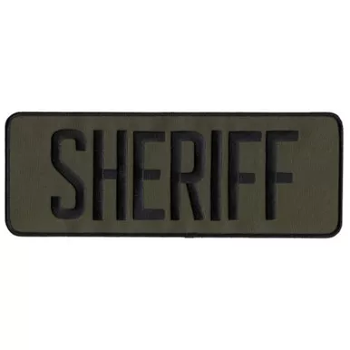 Hero's Pride 5248 Sheriff Back Patch - Black/OD Green - 11" x 4"