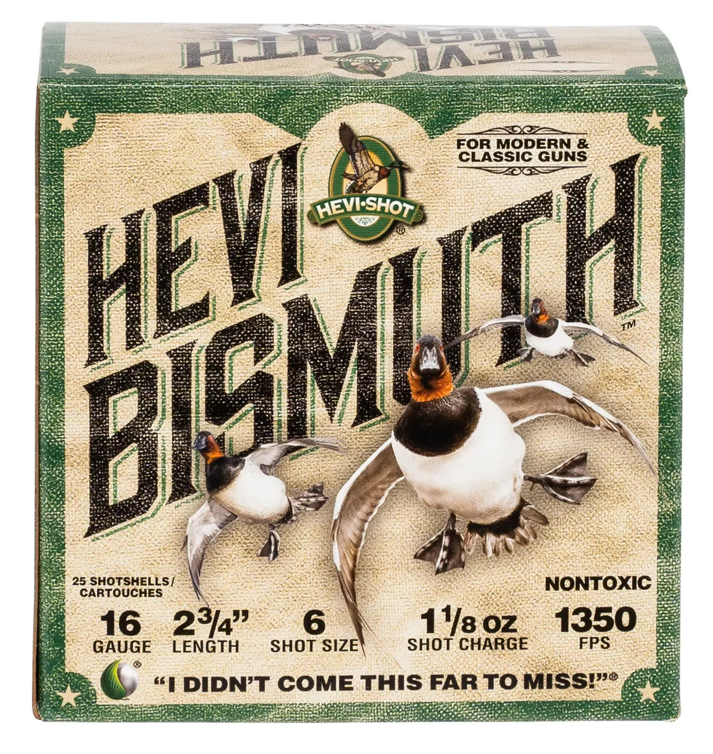 HEVI-Shot HEVI-Bismuth 16ga 2.75″ 1-1/8oz #6 Bismuth Shot 25 Shells Per Box