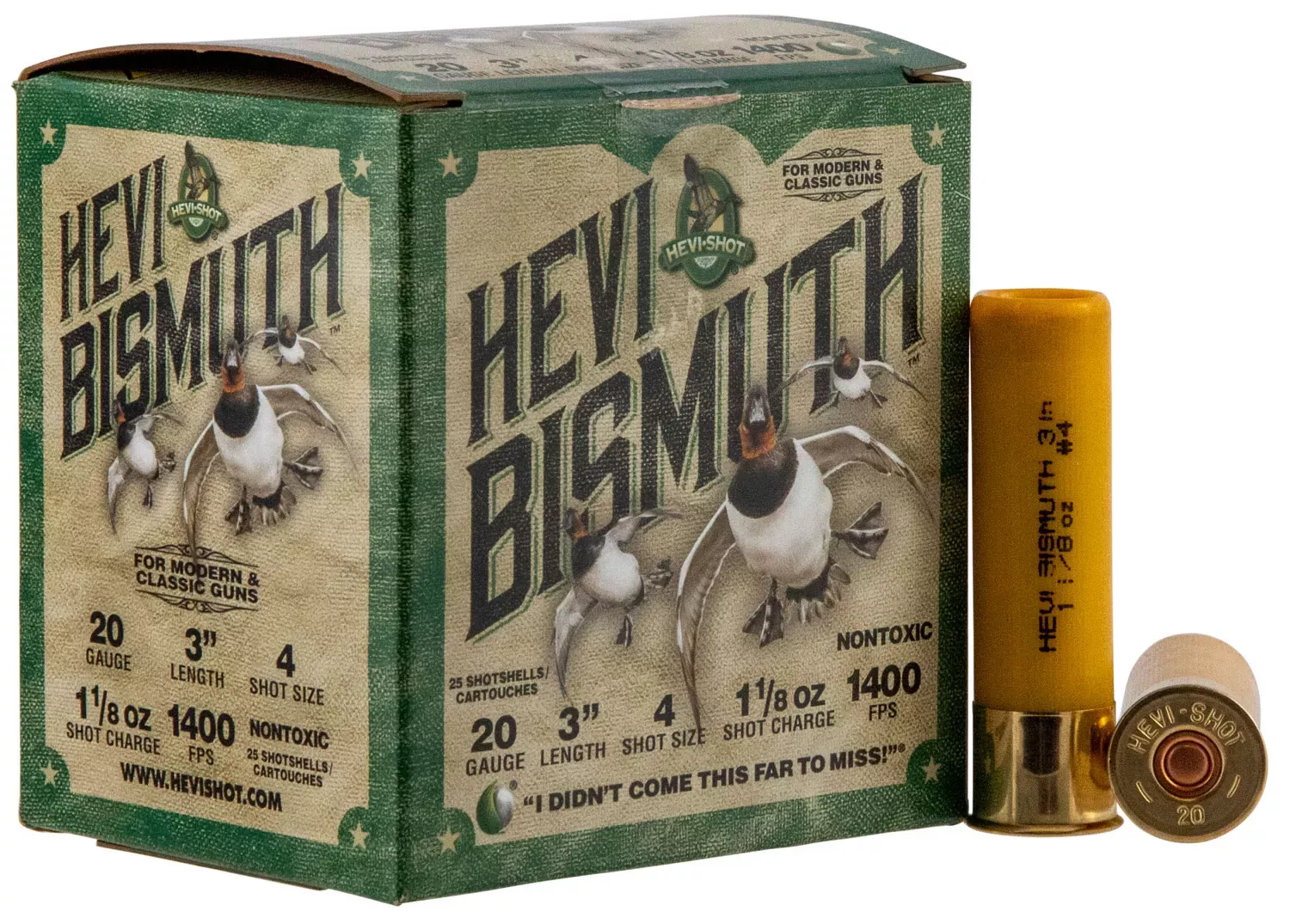 HEVI-Shot HEVI-Bismuth 20ga 3" 1-1/8oz #4 Bismuth Shot 25 Shells Per Box