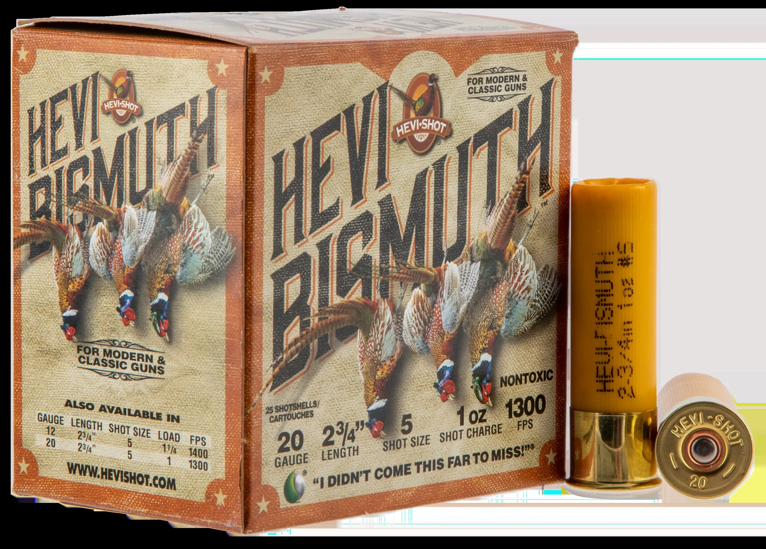 HEVI-Shot Hevi-Bismuth Upland 20ga 2.75″ 1oz #5 25rd
