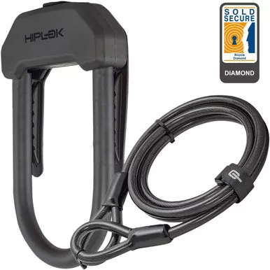 HIPLOK DX Plus Black U-Lock and Cable Lock (DXP1AB)