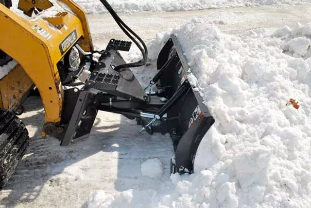 HitchDoc Mini Skid Blade | Universal Mount Series | Width 48″ & 60″ inches | Oil Flow Range 9-13 GPM | For Mini Skid Steers