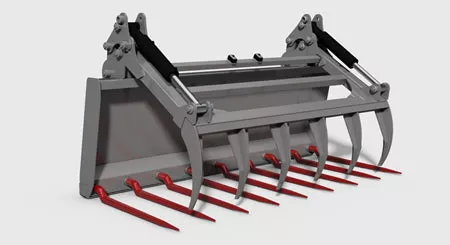HLA Attachment Manure Fork with 84" Grapple Less Mount | 84" Grapple Length | For Tractor