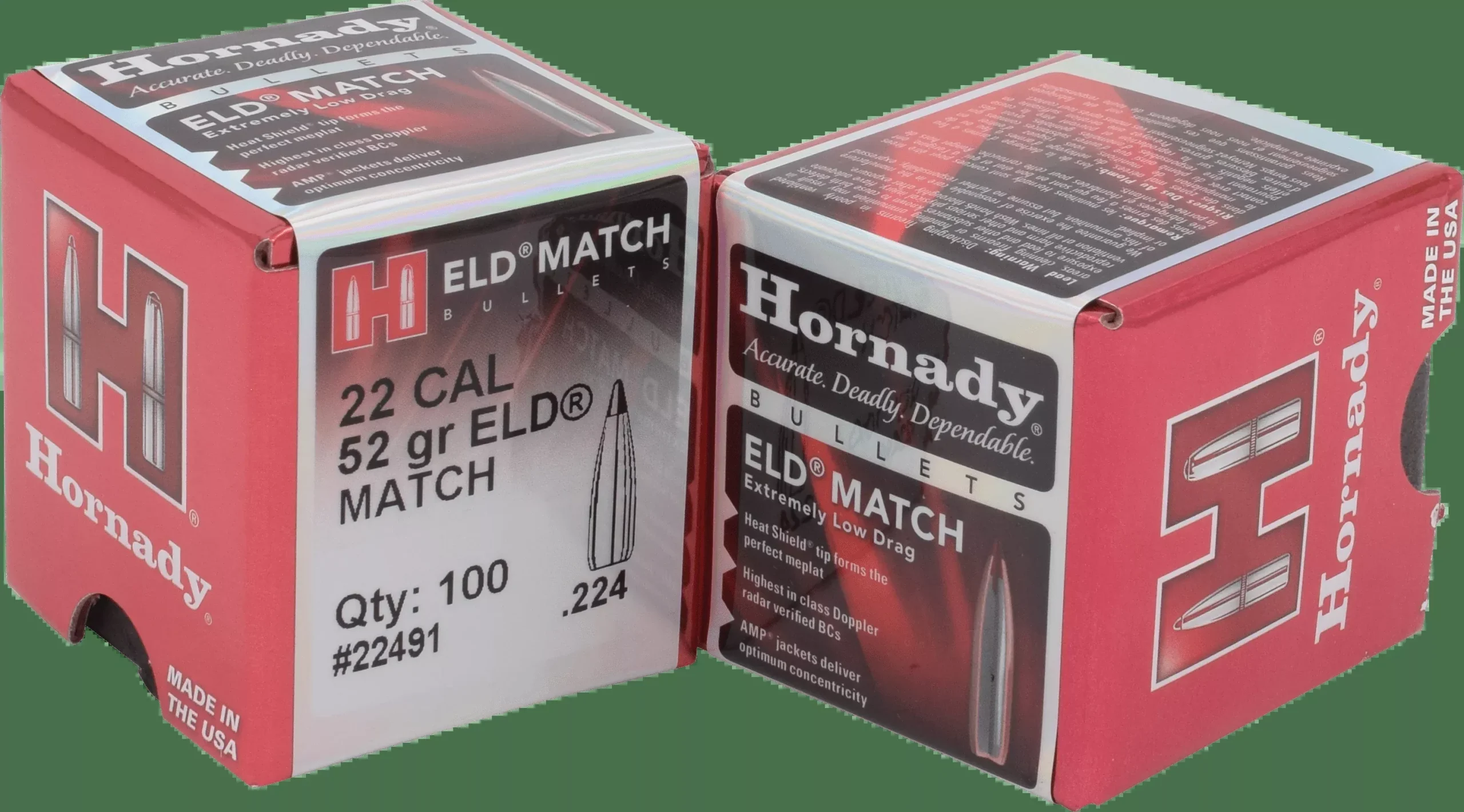 Hornady Bullets 22cal .224 - 52gr. Eld-m Match 100ct