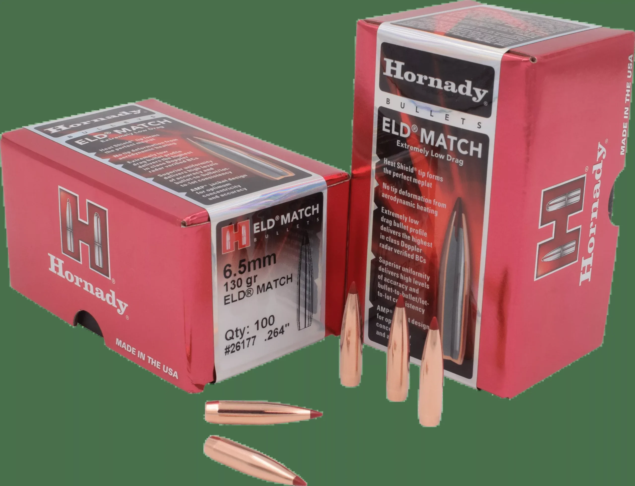 Hornady Eld Match Bullets 6.5mm .264 130 Gr. Eld Match 100 Box