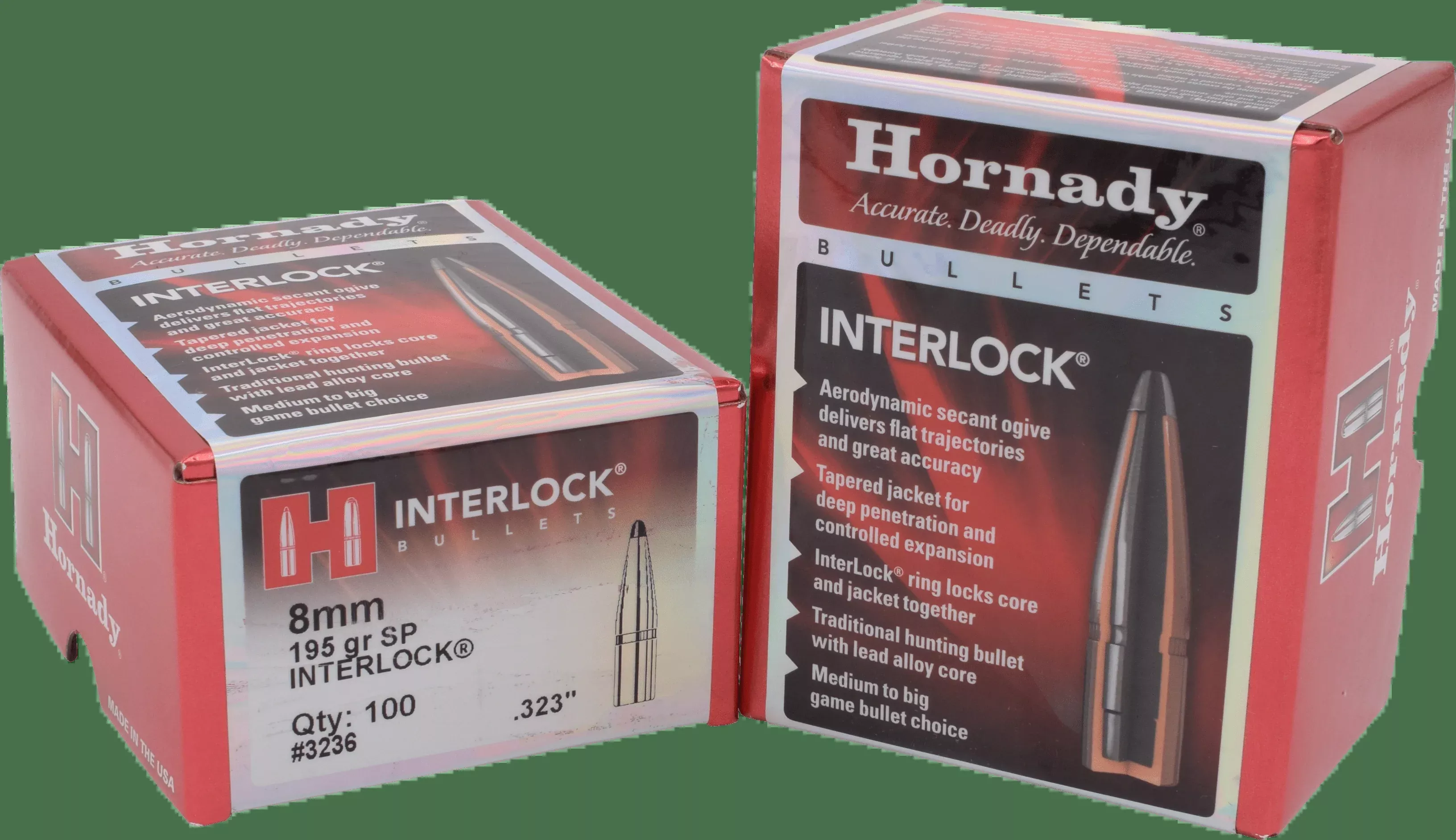 Hornady Interlock, Horn 3236 Bull .323 195 Sp100/15