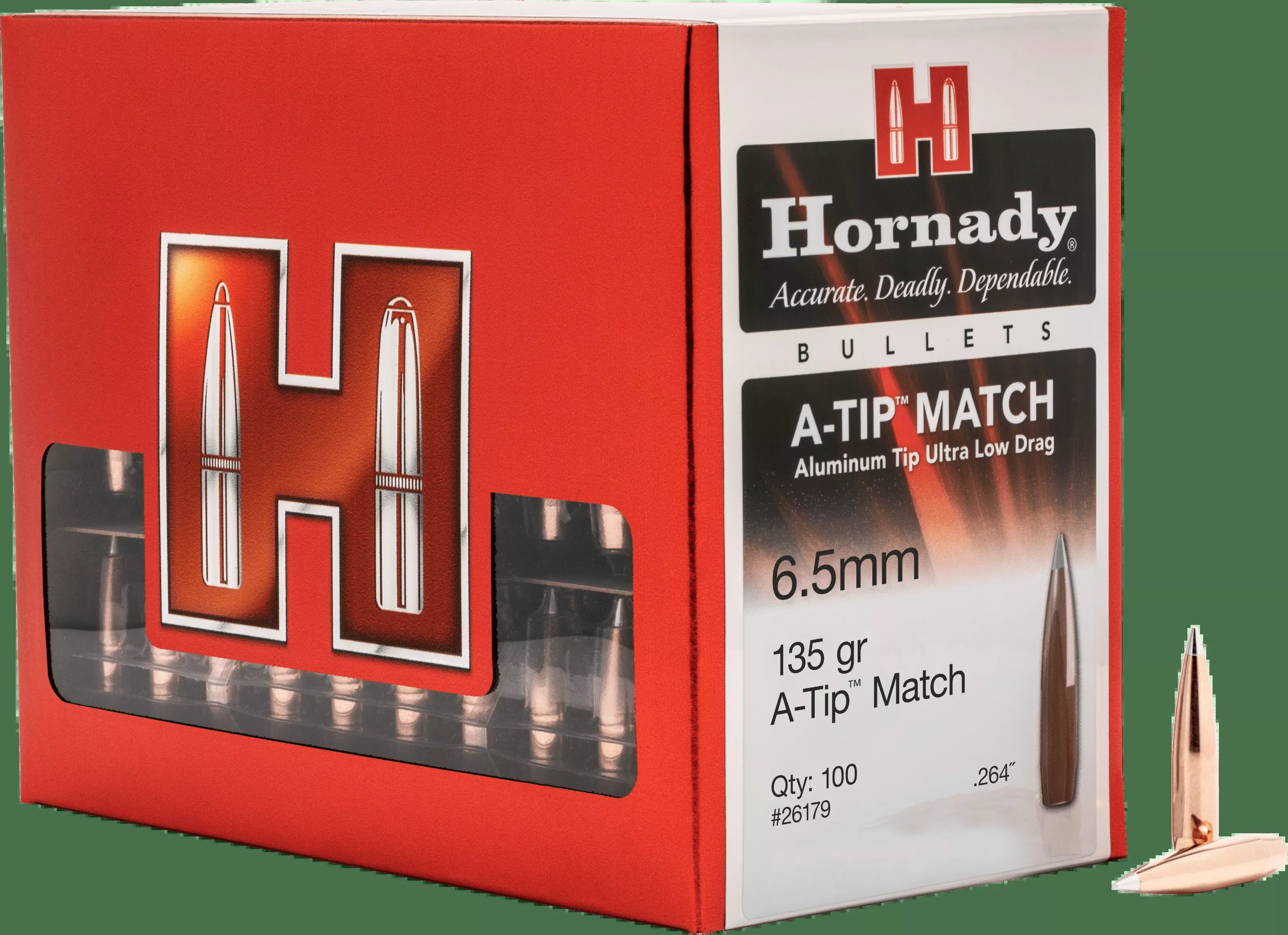 Hornady A-tip Match Bullets 6.5mm .264 135 Gr. A-tip Match 100 Box