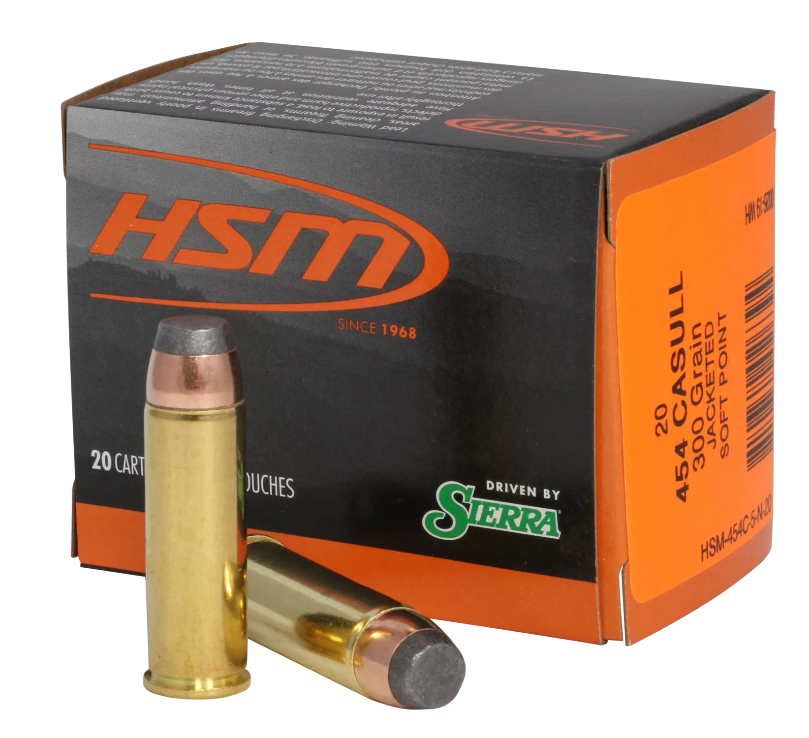 HSM Pro Pistol 300 gr Jacketed Soft Point, .454 Casull, 20