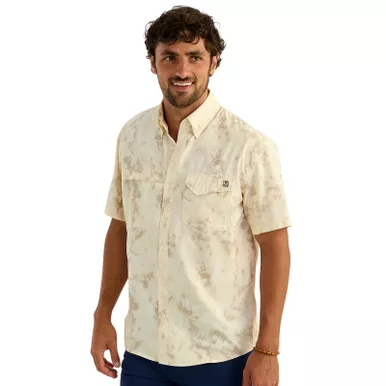HUK Men's KC Tide Point Button-Down Printed SS Shirt (H1500221)