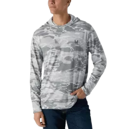HUK Men's Leeward KC Printed LS Hoodie