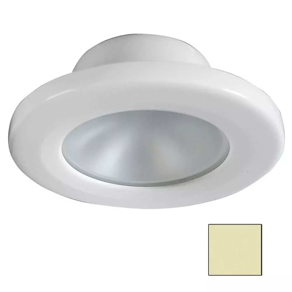 I2Systems Inc Apeiron Screw Mount Round Marine LED Light – Warm White/White Finish – APL-2W-30K-PW1
