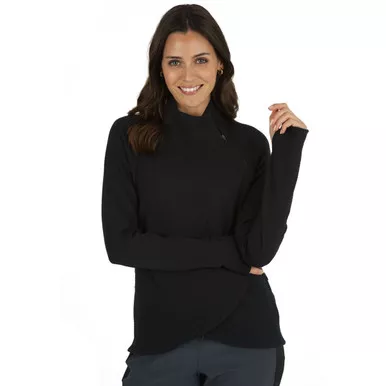 IBKUL Women's Solid Popcorn Stitch Asymmetrical Pullover (64000)