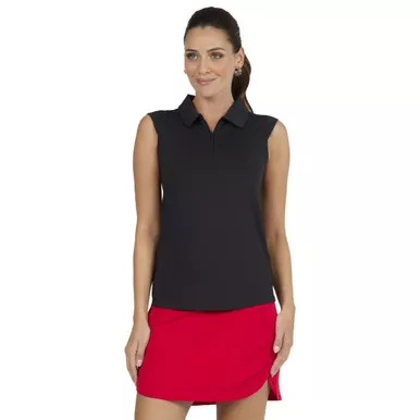 IBKUL Women's Solid Sleeveless Polo (84000)