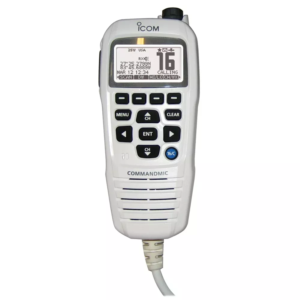 Icom HM195 CommandMic™ IV with White BlackLit LCD - Super White - HM195GW 62 EXP
