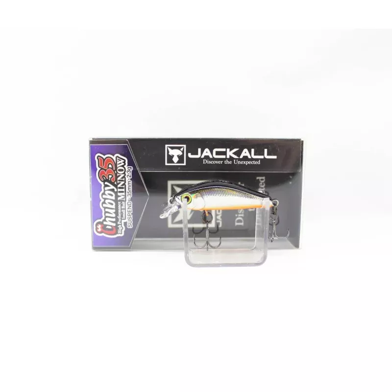 Jackall Chubby Minnow 35 Suspend Lure Laser Silver & Black (1968)